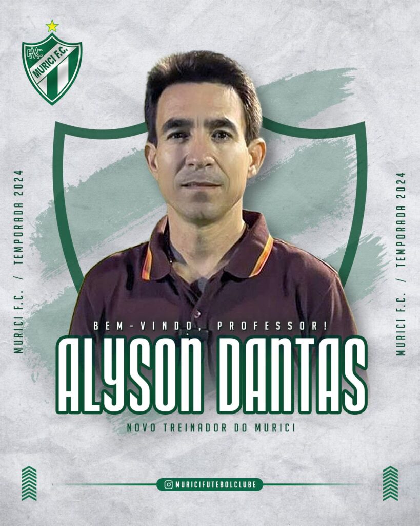 Alyson Dantas é anunciado como técnico do Murici; veja lista dos treinadores para 2024