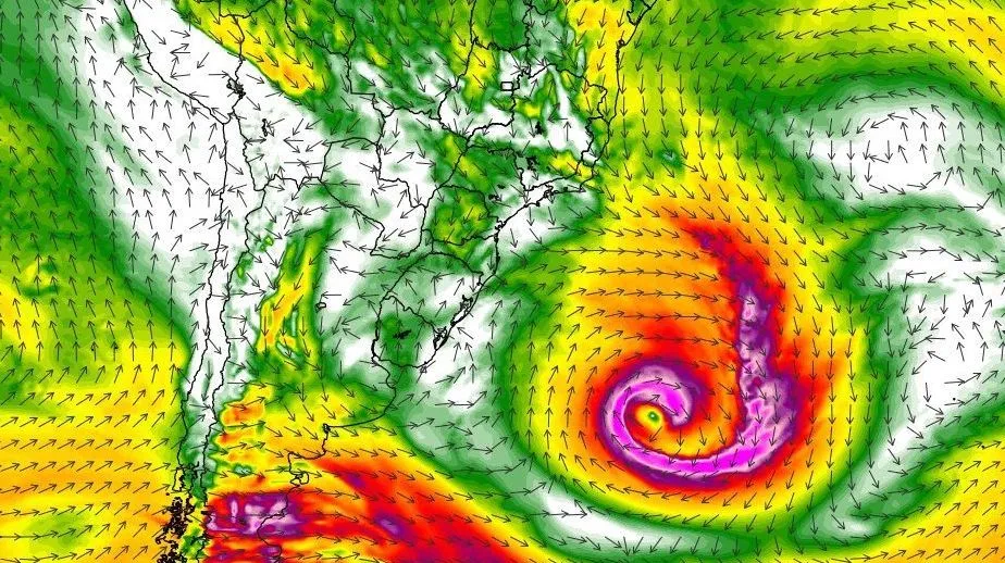 Novo ciclone extratropical deve impactar as regiões Sul e Sudeste do Brasil