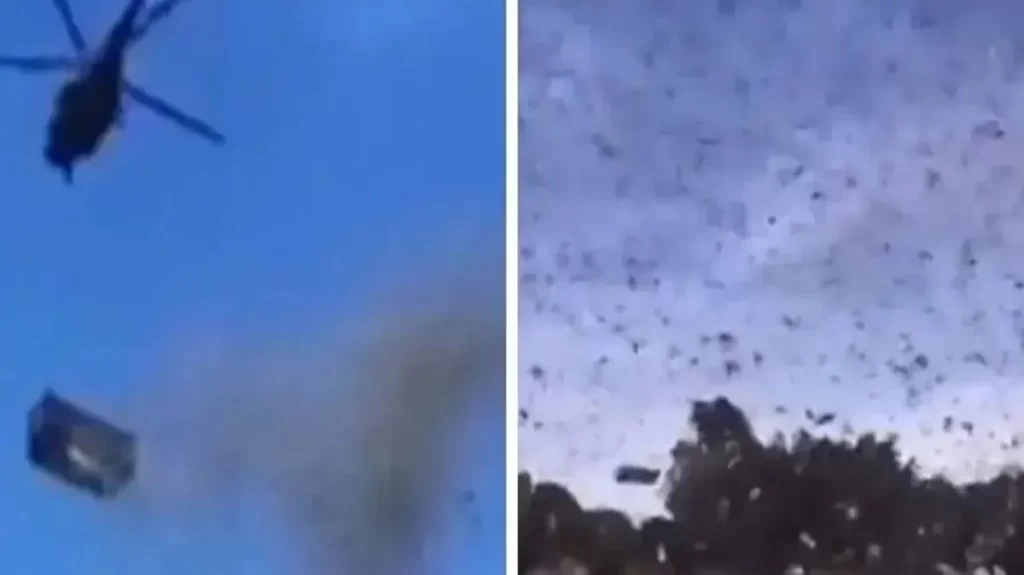 [Vídeo] Ator bilionário joga aproximadamente R$ 5 milhões de um helicóptero