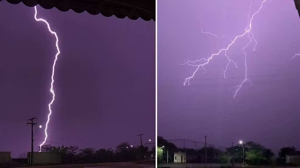 [Vídeo] Raios e trovões tomam conta do céu de Batalha e morador registra os momentos