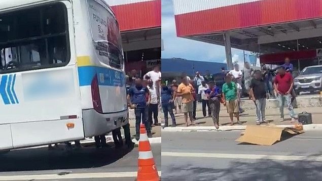 [Vídeo] Colisão entre moto e ônibus causa a morte de uma mulher, no Centro de Maceió
