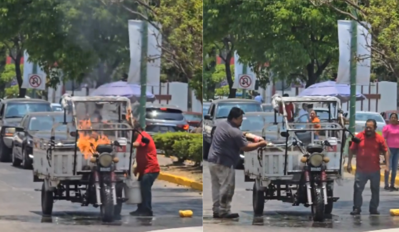 [Vídeo] Homem usa Coca-Cola para ajudar a apagar fogo em motocicleta