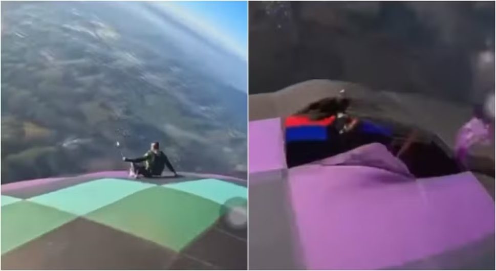 [Vídeo] Paraquedista colombiano cai ao saltar de balão em cidade paulista