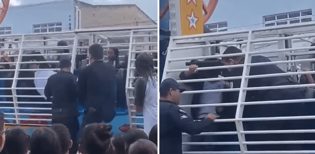 [Vídeo] Comandante da GCM agride aluno após recusa de sair de brinquedo, em Olho D’Água das Flores