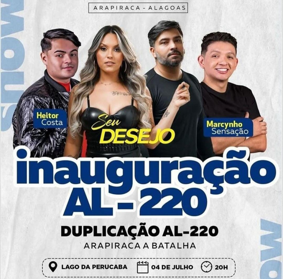 Duplicação da AL 220 entre Arapiraca e Batalha será entregue na quinta (04) com presença do Governador e show artístico