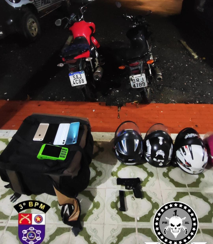 PM é acionada após sequência de furtos e roubos de motos em Arapiraca; dois suspeitos foram presos
