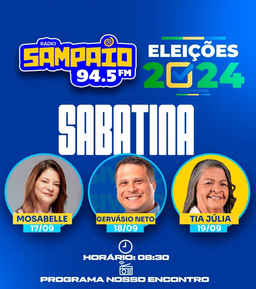Sabatina na Rádio Sampaio: Candidatos à Prefeitura de Palmeira dos Índios serão sabatinados na próxima semana