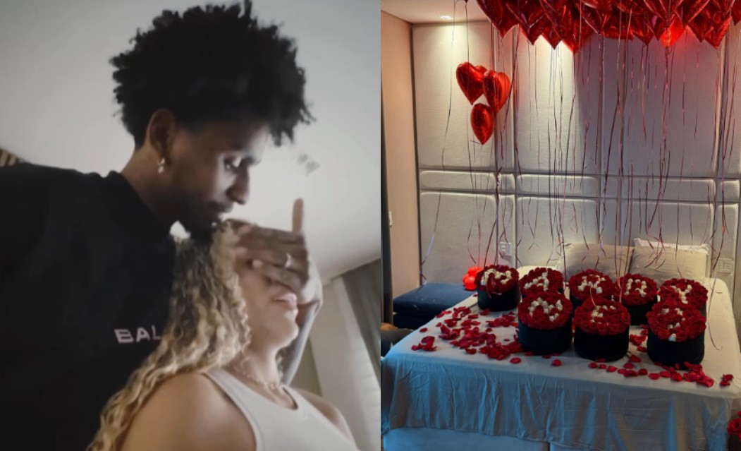 Surpresa romântica! Hugo Souza, goleiro do Corinthians, pede a namorada em casamento