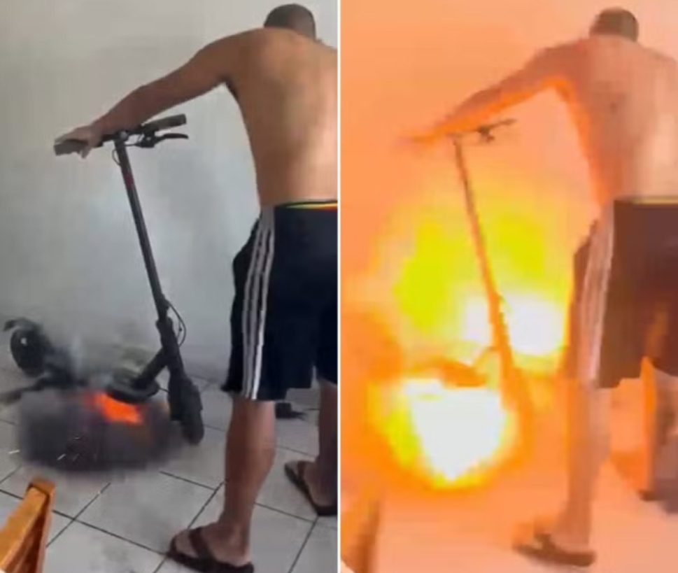 [Vídeo] Patinete elétrico explode em apartamento em Maceió