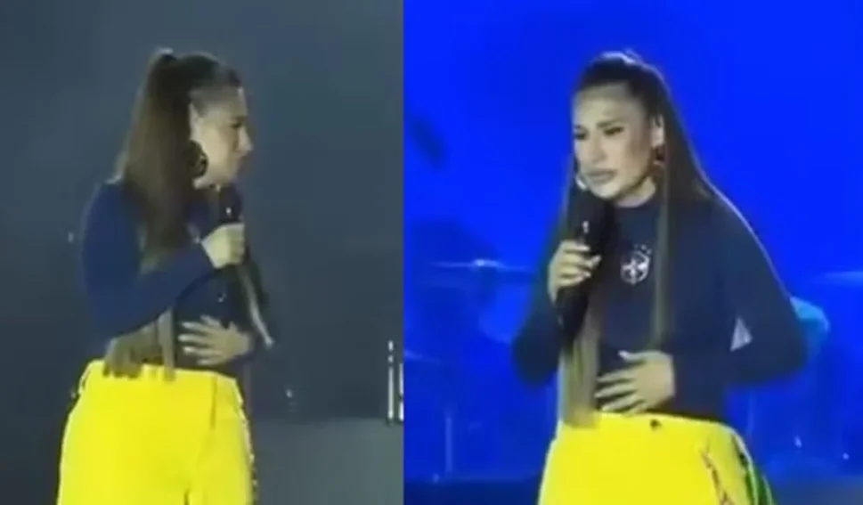 Simone Mendes interrompe show após sentir dor de barriga: ‘Eu tô suando pra ir no banheiro’