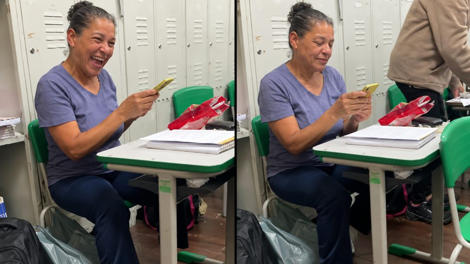 Estudante da EJA tira nota 10 em Geografia e emociona ao querer mostrar prova ao neto
