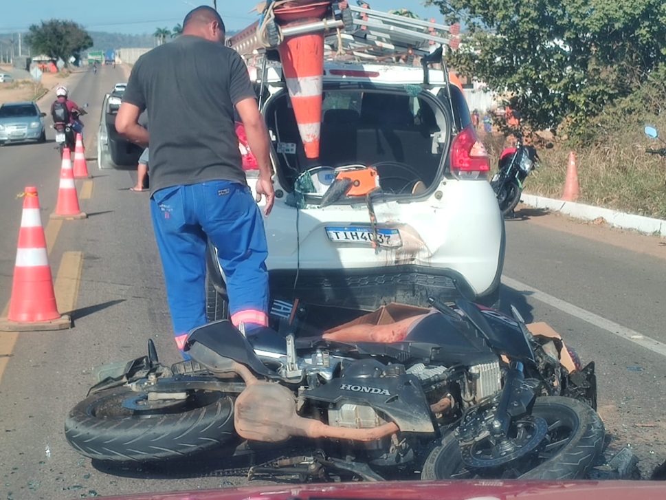 Motociclista fica ferido após colisão na BR-316, em Palmeira dos Índios